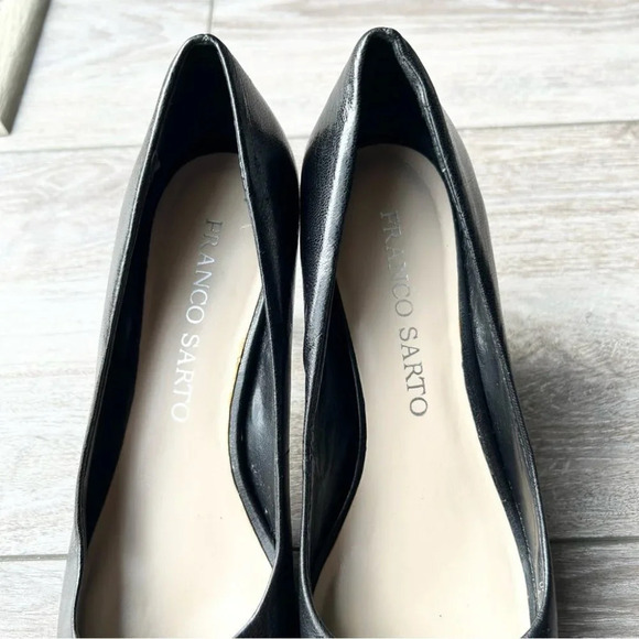 Franco Sarto  Black Open Toe Leather Pump - Picture 6 of 13